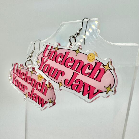 Unclench Your Jaw - Funny Earrings - Anxiety Earrings - Attitude Accessories - Picture 5 of 8